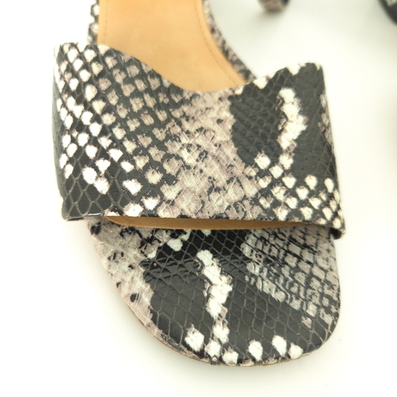 Raye x Revolve Black & Gray Snakeskin Nava Strappy Open-Toe High Heel Sandals - Picture 4 of 7
